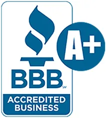 BBB Accredited Business A+ rating badge