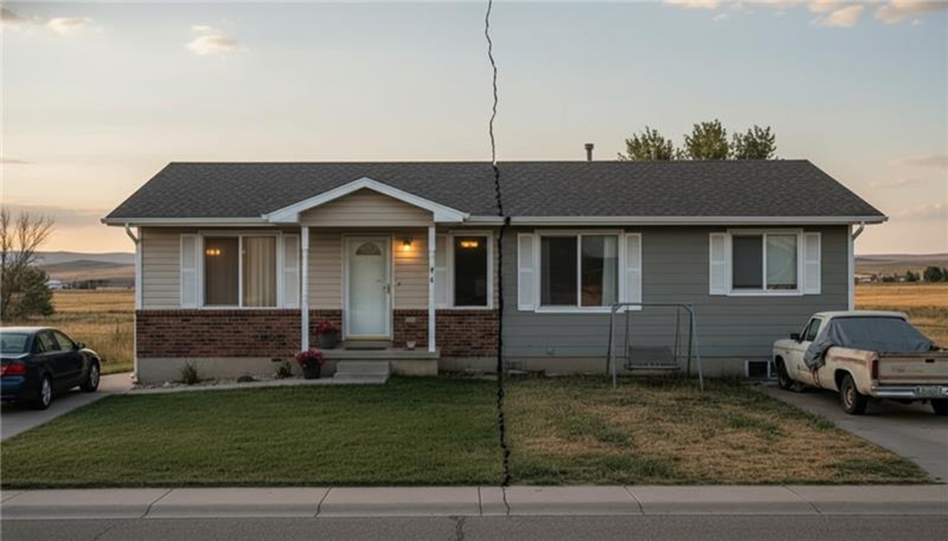 Split home exterior showing property division in Wyoming divorce sale