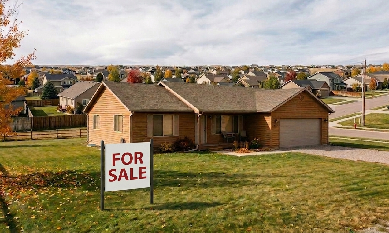 Vacant rental home listed for sale with mountain view
